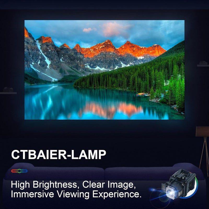 CTBAIER for Epson ELPLP63 Powerlite 4200W 4300 H345A H347A H349A Pro EB-G5950 EB-G5650W EB-G5650WNL EB-G5750WU EB-G5750WUNL EB-G5800 EB-G5900 EB-G5950 EB-G5950NL Projector Replacement Lamp Bulb - Image 4